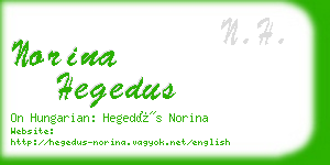 norina hegedus business card